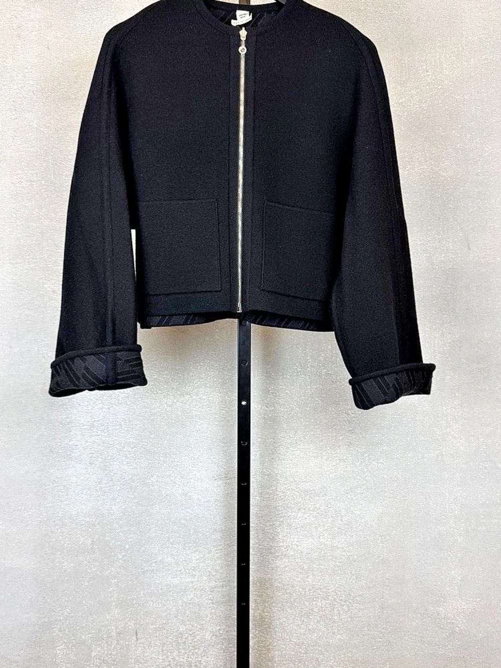 Hermes Black Zip Front Jacket
